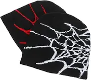 [Parliky] Elastic Fit Knitted Beanies Men Women Warm Hats Cap Spiderweb Pattern Breathable for