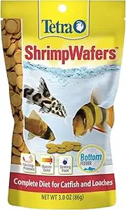 Tetra ShrimpWafers, Complete Diet for Catfish and Loaches, Advnaced Clear Water Formula, Rich Shrimp Protein, Resealable Pouch, 86g