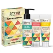 Aroma Treasures Anti Acne Kit Tea Tree & Aloe Vera extract Face wash, Gel, Serum