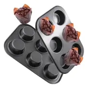 Round Muffin Baking Pan, Premium Steel Muffin Pan for Baking, Cupcake Tin Pans