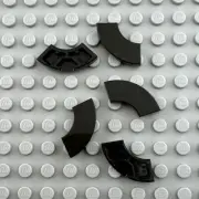 LEGO Tile Round - Black - Corner 2 x 2 Macaroni - QTY x5