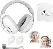 Afenau 2-in-1 Baby Ear Defenders Headband,Adjustable Baby Headphones with Stretchy Band,Noise Cancelling Headphones For Kids,Against Hearing Damage & Improves Sleep,Baby Travel Headphones Airplane,