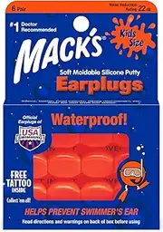 Mack's Kids PillowSoft Earplugs 6 Pair Pack - Orange