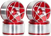 4pcs 1.0inch Metal Beadlock Wheel Hub Wheel Rim for 1/18 1/24 RC Crawler Car TRX4M Upgrade Parts Accessories Red