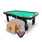 A Man & His Cave Classic 7ft Slate Pool/Billiards Table/Ball Set Black/GRN Felt
