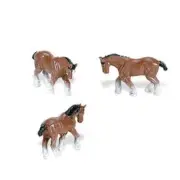 Doll House Shoppe 3 Toy Clydesdale Horse SL340922 Micro-mini Game pcs Miniature