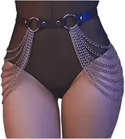 [CAMIXGQN] Women Leg Harness Garter Belt Lingerie Garter PU Leather Garter Belt Black Harness Sexy Garter Harness