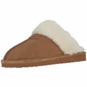 NORTHSIDE WOMEN'S CAROLINE SUEDE SHEARLING BLEND SLIP ON MULE SLIPPER 6,7,8,9,10