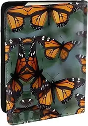 [JEJEA] Monarch Butterflies Print Travel Organizer Credit Cards Case Passport BookPassport Holder Cover Wallet forTraveling,, Black, One Size