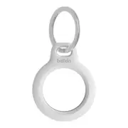 Belkin Secure Holder Tracker Cover w/ Metal Key Lock Ring For Apple AirTag White