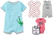 Romper Summer Outfit Creeper Bib Alligator Handsome Mom Dad Wild One Baby Boys
