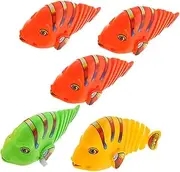 Gatuida 5pcs Wind Up Fish for Bathtub Fish Interactive Clockwork Fun Party Favors for Encourages Coordination Playtime Random Color