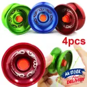 4X Professional Yo-Yo Aluminum Kids Toy Magic YoYo Boys Gift Bundle Bearing Ball