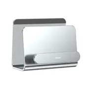 Metal Strong Adhesive Sticky Cable Organized Wall Mount Desktop Holder for iPhone Mobile Phone SILVER COLOR