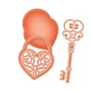 Spellbinders Shapeabilities Die D-lites LOVE LOCKET CUT EMBOSS STENCIL S2-035