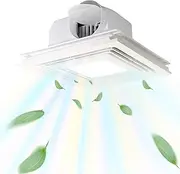 LeunDen Bathroom Extractor Fan with Light, 114CFM Wall Ceiling Mounted Quiet Bathroom Fan for Bedroom, Office, Toilet