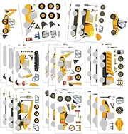 24 Sheets Excavator Make-A-Face Stickers Kids Sticker Craft,Keep Kids Busy Activity Bulk,Engineering Excavator Face Changing Stickers for Boy Girl Birthday Gifts Game Reward Sticker Party Favors