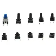 180PCS 10 Type 6X6 Light Touch Switch Push Button Switch Kit Assortment T2N9