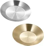 OFFSCH 2pcs Stainless Steel Sauce Dishes Washable Appetizer Plates for Side Dishes Dipping Sauces Snacks Rustproof Safe for Everyday Use