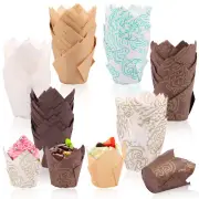 300X Cupcake Cases Greaseproof Paper Muffin Liners 6 Colors Tulip Cupcake Hole☏
