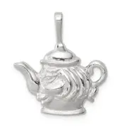 Sterling Silver Teapot Charm 0.9 x 1 in