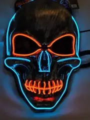 LED Skull Purge Mask Light Up Costume Rave Cosplay Party 3 Modes Halloween
