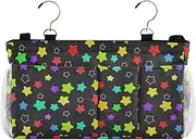 Bedside Storage Caddy Hanging Pocket Bag for Bunk/Hospital Beds, Stars Colorful