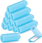 Foam Hair Roller Set, Heatless Hair Curlers to Sleep In, Self-Fastening, Soft Wave Curlers for Short and Medium Hair, Blue, 1.5CM 12 Pieces – By Rampro
