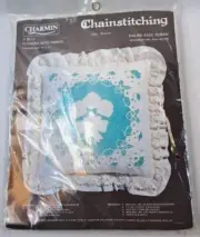 Charmin Chainstitching Flowers With Ribbon Pillow Kit