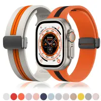 在飛比找蝦皮商城優惠-矽膠錶帶磁扣運動手鍊兼容apple watch系列8 7 6