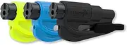 RESQME The Original Emergency Keychain Car Escape Tool, 2-in-1 Seatbelt Cutter and Window Breaker, Made in USA, Red, Compact Emergency Hammer