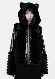 [Devil Fashion] Faux Fur Cat Ear Coat