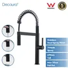 Decaura Kitchen Mixer Tap Black Pull Out with Metal Head 3-Mode 360° Swivel