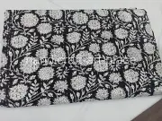 Indian Unique Kantha Hand Block Print Handmade King Size Bedspread Quilt 90x108