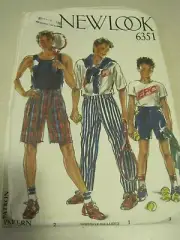 NEW LOOK BOYS PANTS & SHORTS 6351 Sewing Pattern UNCUT Vintage
