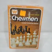 Whitman Chessmen Vintage 1974 Classic Staunton Design Chess Pieces Sealed NOS