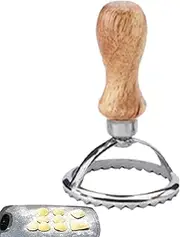 Ravioli Cutter | Pasta Maker Mold with Wooden Handle - Easy to Clean and Use Creative Kitchen Food Making Tools for Pasta, Dumplings, Ravioli, Lasagna, Pierogi and