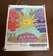 Cypress Cotton Canvas Quilt Panel Block Cross Stitch - Sun Hot Air Balloon