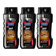 Lucky 3-in-1 Shampoo, Conditioner, Body Wash - Peak Energy, 12oz (Pack of 3)