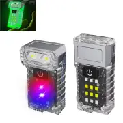 90° Rotatable Dual Light Source Mini LED Flashlight with UV Light COB Sidelight Fluorescent Shell Magnet Tail, USB Recha