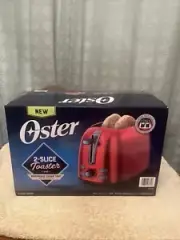 Oster 2 Slice WIDE Bread Bagel Toaster Red 7 Shade Presets Removable Tray New