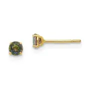 14K Yellow Gold 3mm Mystic Fire Topaz Stud Earrings Madi K Children's Jewelry