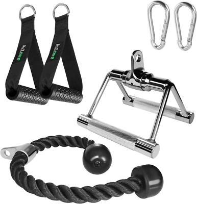 Combo Tricep Press down Cable Attachment - Cable Machine Accessories for Home Gy