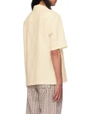 waffle-effect short-sleeve shirt XXL White