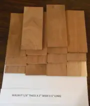 14 Walnut KNIFE BLOCK,HANDEL SCALES. 1/4 X 2" X 5"