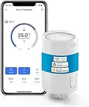 Meross Smart Radiator Thermostat Requires Hub, WLAN Heating Thermostat Compatible with HomeKit, Alexa and Google Assistant, Voice Control Schedules Automation Window Opening Detection, M30 x 1.5 mm