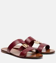 [Dolce & Gabbana] Dolce & Gabbana DG leather slides AU 7.5 gold