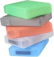 POPETPOP 5pcs 3.5 Inch Hard Drive Protection Case Portable Storage Organizer for External Hard Drives Shockproof Design Multi-Color Options White Blue Green Orange Grey
