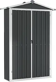 vidaXL Garden Shed Tool Storage House Outdoor Garage Garden Cabin Storage Room Furniture Anthracite 116x45x175 cm Galvanised Steel