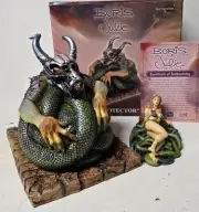 BORIS VALLEJO & JULIE BELL PROTECTOR STATUE FIGURE SPENCER GIFTS 2000 NEW COA